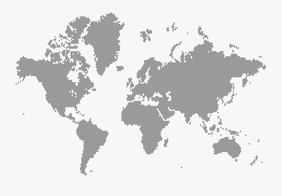 Map,monochrome Photography,tree - Hexagonal Map Of The World, Transparent Clipart