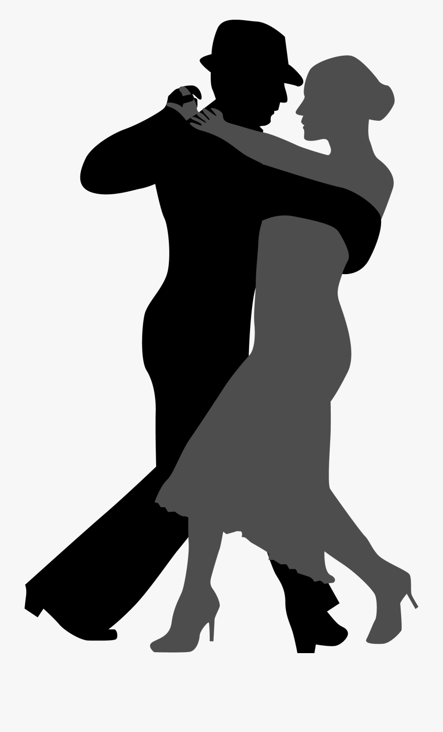 Tango Ballroom Dance Silhouette - Silhouette Of Two People Dancing, Transparent Clipart