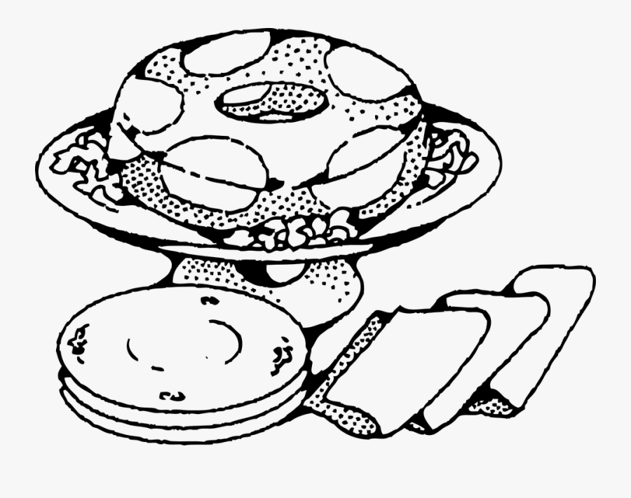 Dessert, Cake, Plates, Pedastal, Napkins, Fancy, Bundt - Gambar Kartun Hitam Putih Dessert, Transparent Clipart