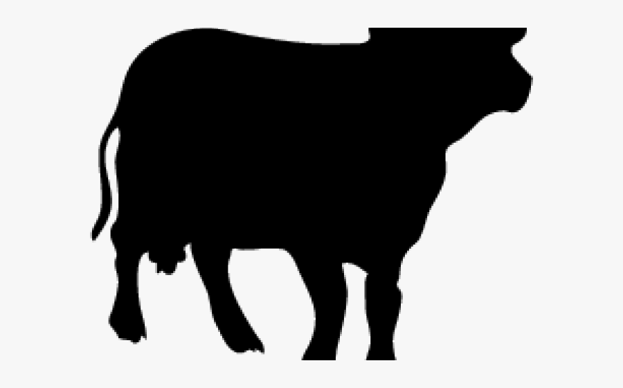 Transparent Cow Clipart Black And White - Cow Silhouette Png, Transparent Clipart