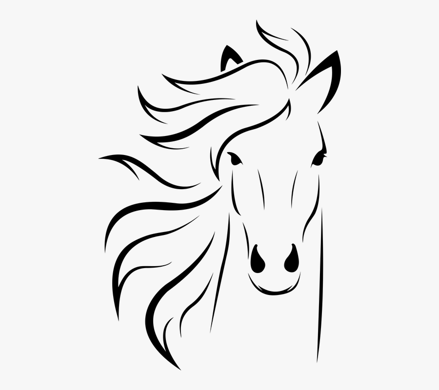 Animal, Equine, Face, Horse, Silhouette - Horse Face Line Art , Free ...