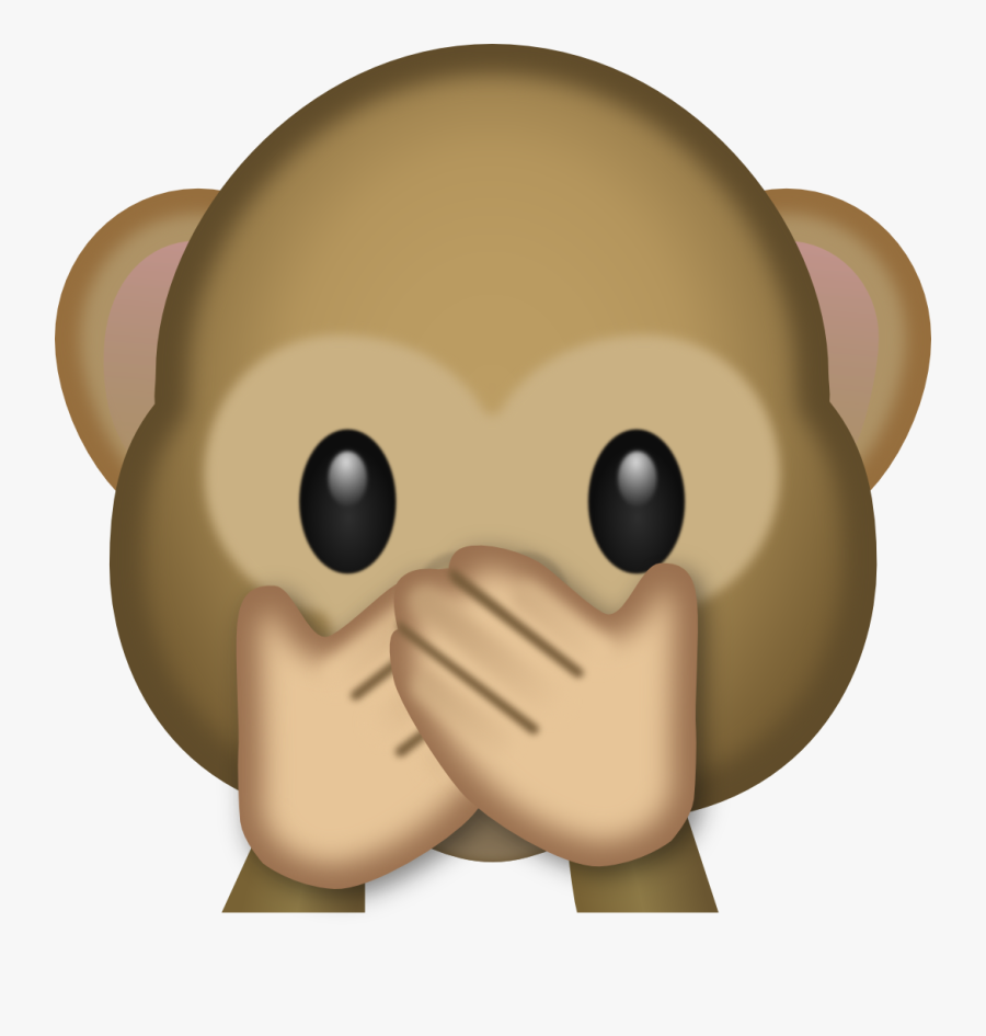 Speak No Evil Clipart - Speak No Evil Monkey Emoji Png, Transparent Clipart