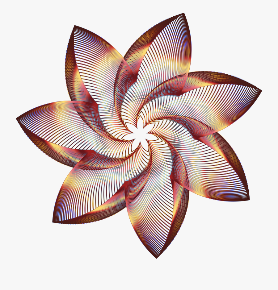 Prismatic Flower Line Art 5 No Background Clip Arts - Art No Background, Transparent Clipart