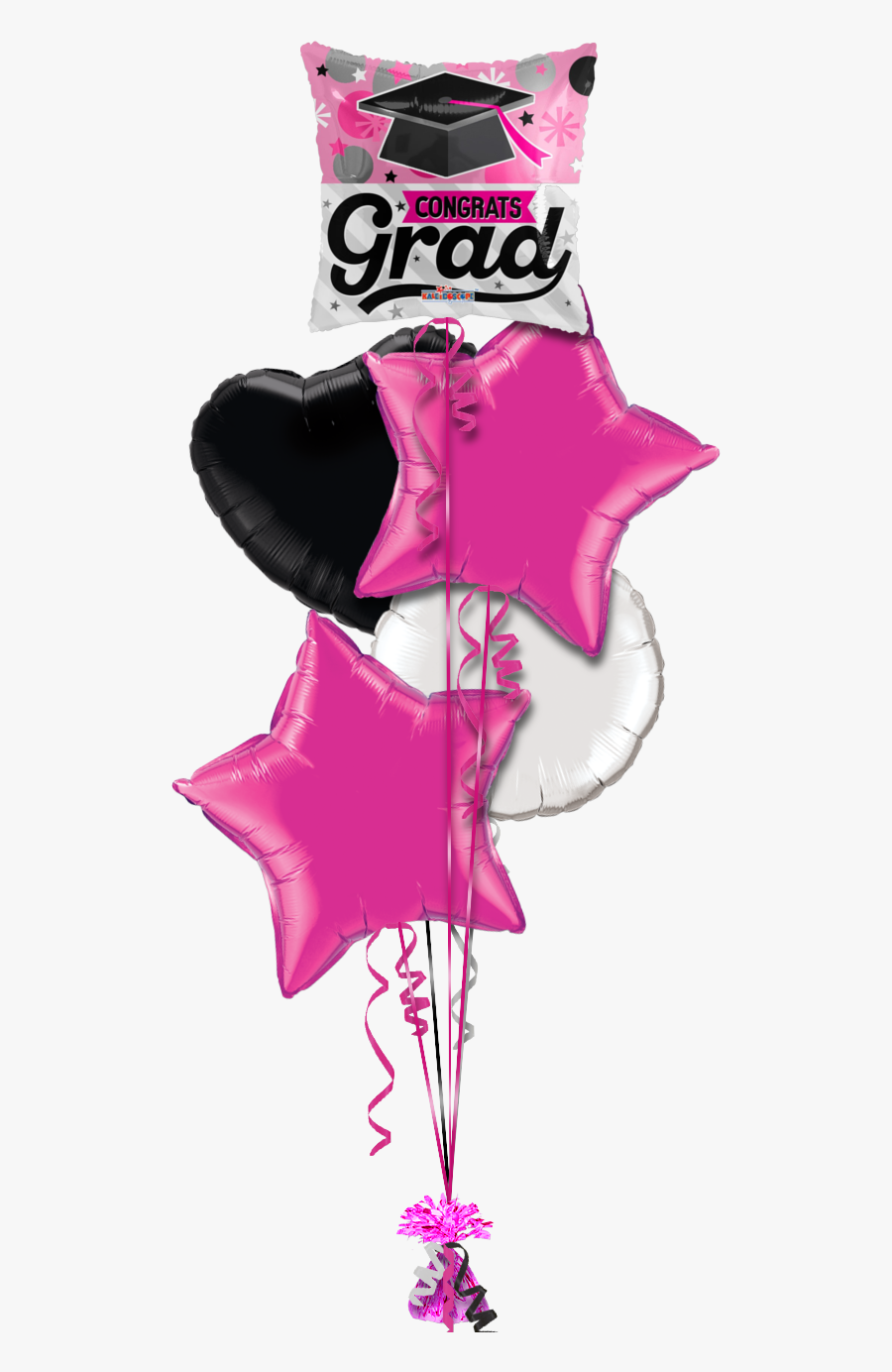 Congrats Grad Cap Pink Graduation Balloon - Graduation Balloon In A Box, Transparent Clipart