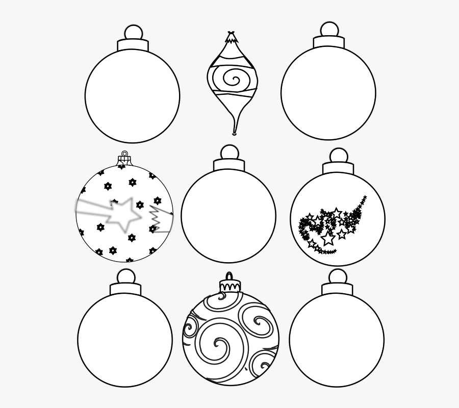 Transparent Christmas Ornament Clipart Black And White - Design Your Own Christmas Bauble, Transparent Clipart