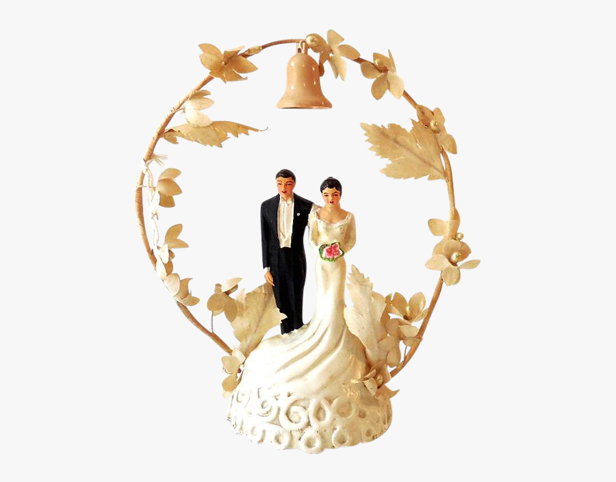 1948 Wedding Cake Top Bride And Groom Found At Www - Bride, Transparent Clipart