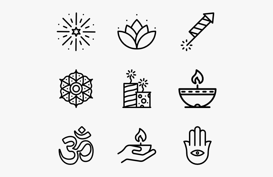 Diwali Elements - Hand Drawn Icon Png, Transparent Clipart