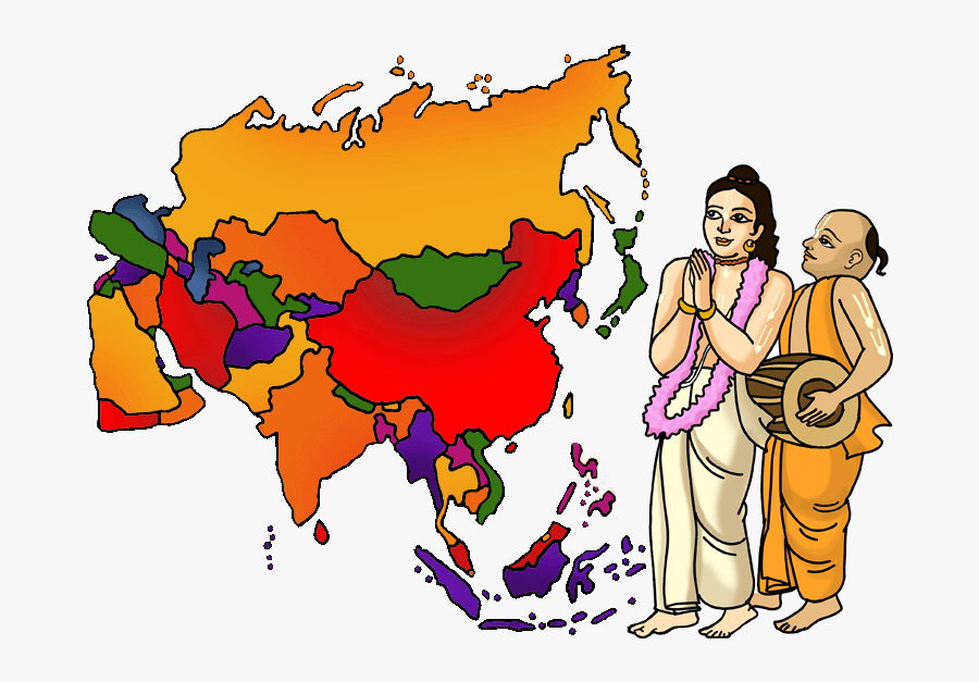 Map Of Asia In Color, Transparent Clipart