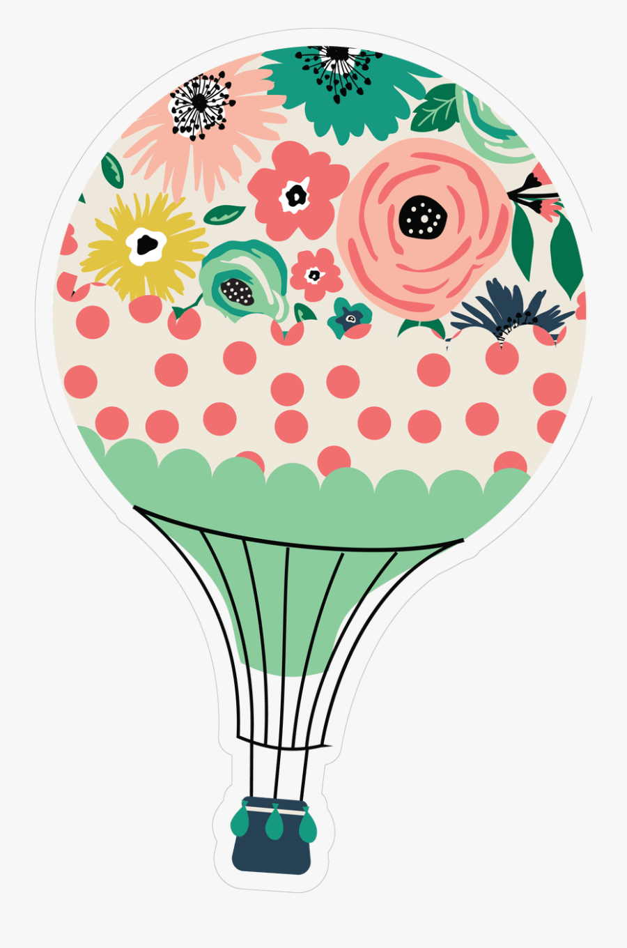 Hot Air Balloon With Girl Clip Art, Transparent Clipart