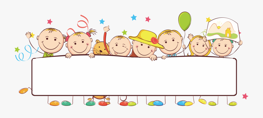 Kids Banner Cartoon Illustration Child Download Free - Banner Kids Png, Transparent Clipart