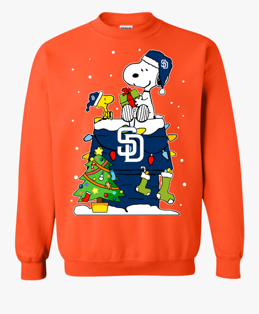 Get Now San Diego Padres Snoopy Ugly Christmas Sweaters - Sweatshirt, Transparent Clipart