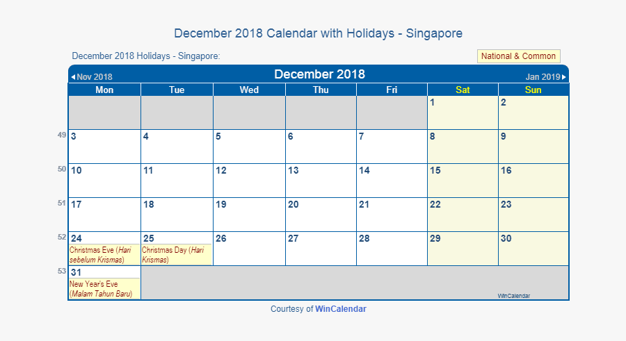 December 2018 Calendar Singapore With Holidays - August 2019 Calendar With Holidays Singapore, Transparent Clipart