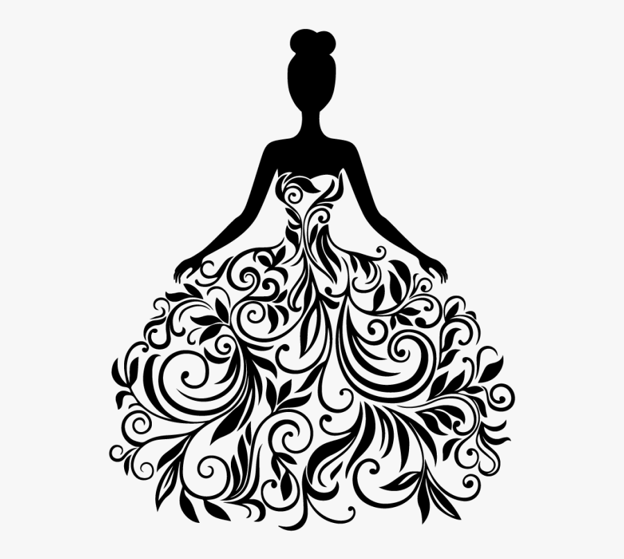 Wedding Dress Woman - Lady In Dress Silhouette , Free Transparent