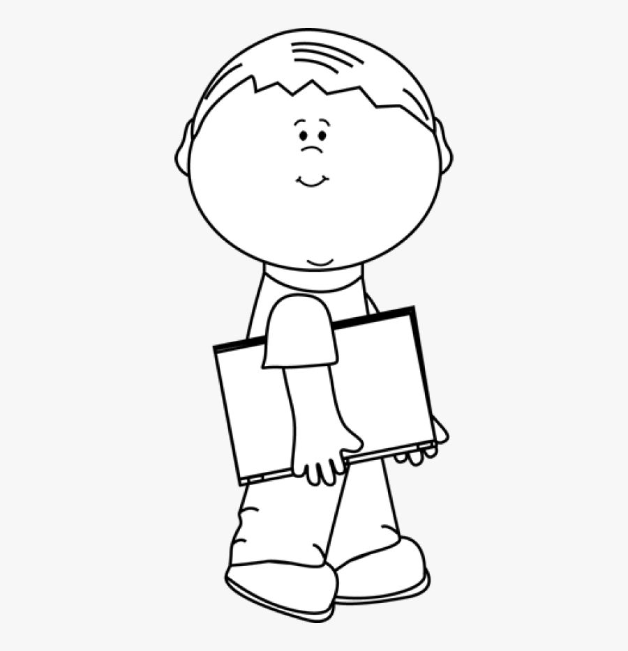 Book Clip Art Book Images - Black And White Clipart Of Boy , Free 