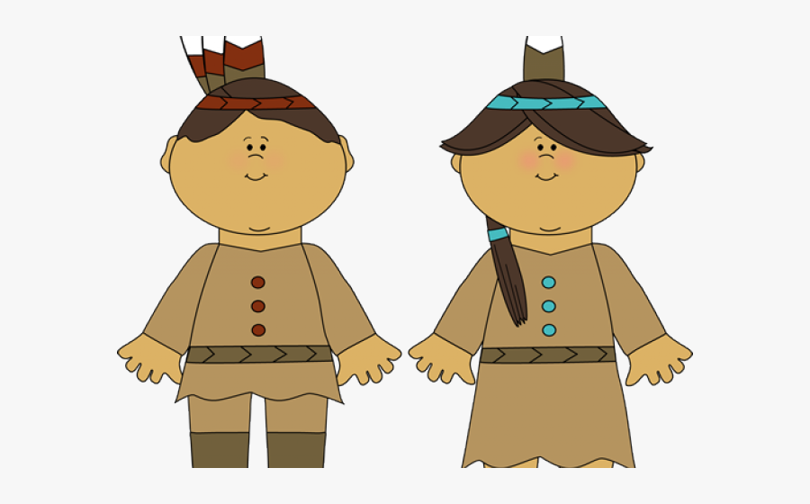 Cartoon Pilgrim And Indian, Transparent Clipart