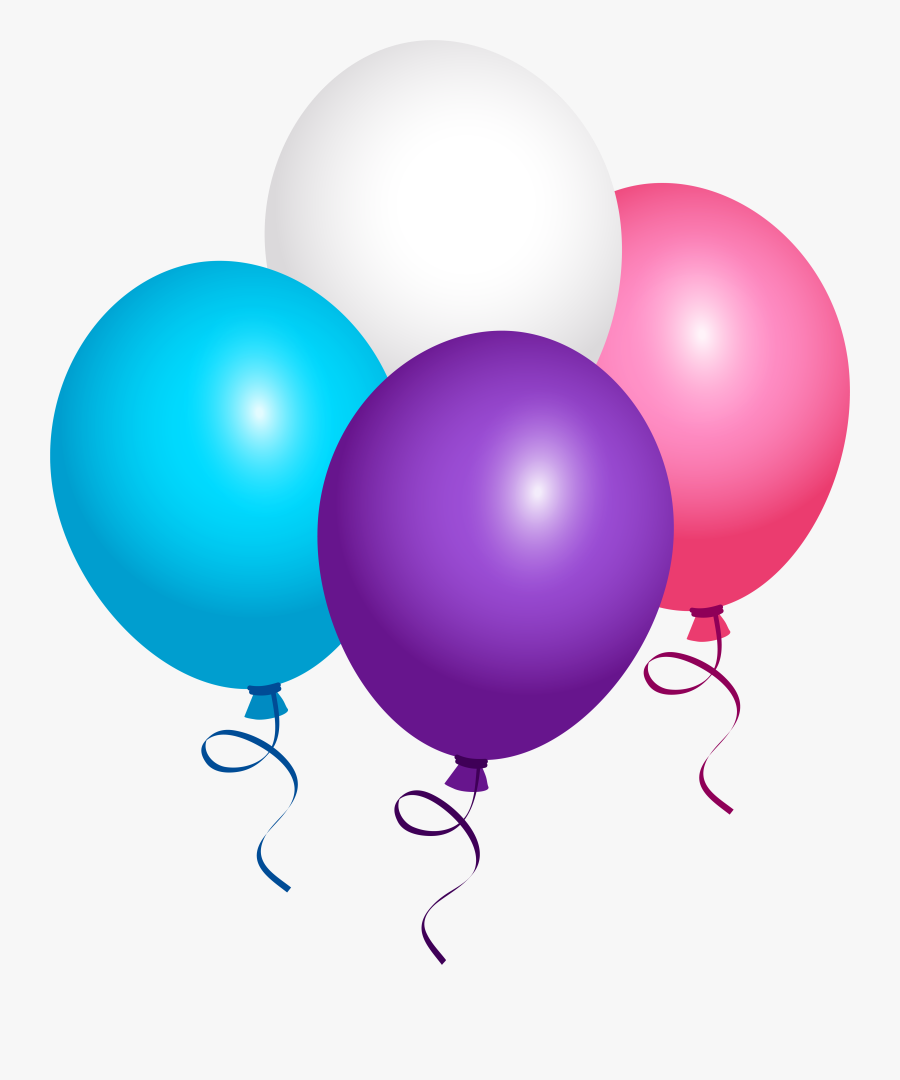 Flying Balloons Png Image - Pink Purple And Blue Balloons, Transparent Clipart