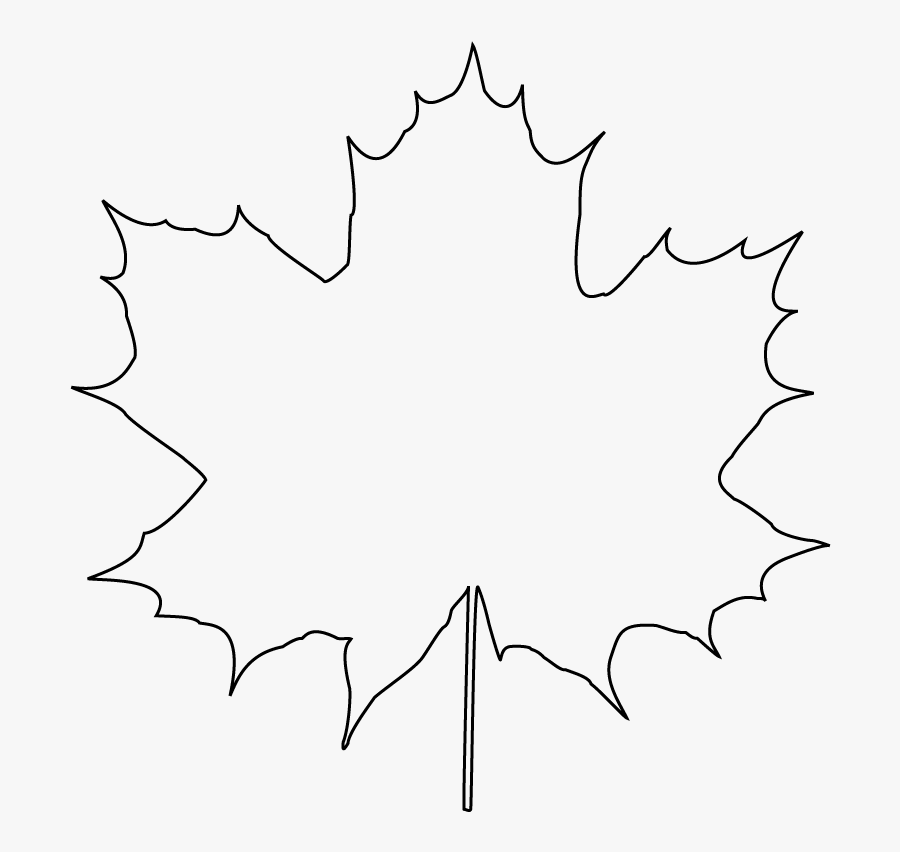 Maple Leaf Graphic - Line Art, Transparent Clipart