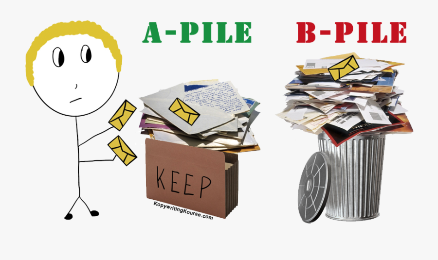 A Pile B Pile Theory Halbert - Pile Of Emails Transparent Png, Transparent Clipart