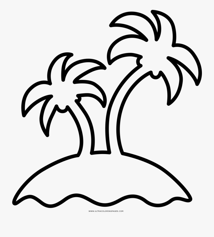 Tropical Island Coloring Page - Figuras De Ilha Para Colorir, Transparent Clipart