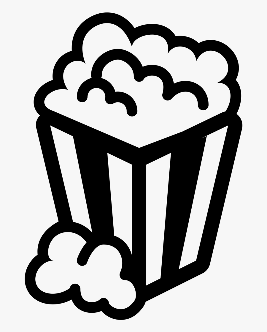 Clip Art Black White Popcorn - Popcorn Png Black And White, Transparent Clipart