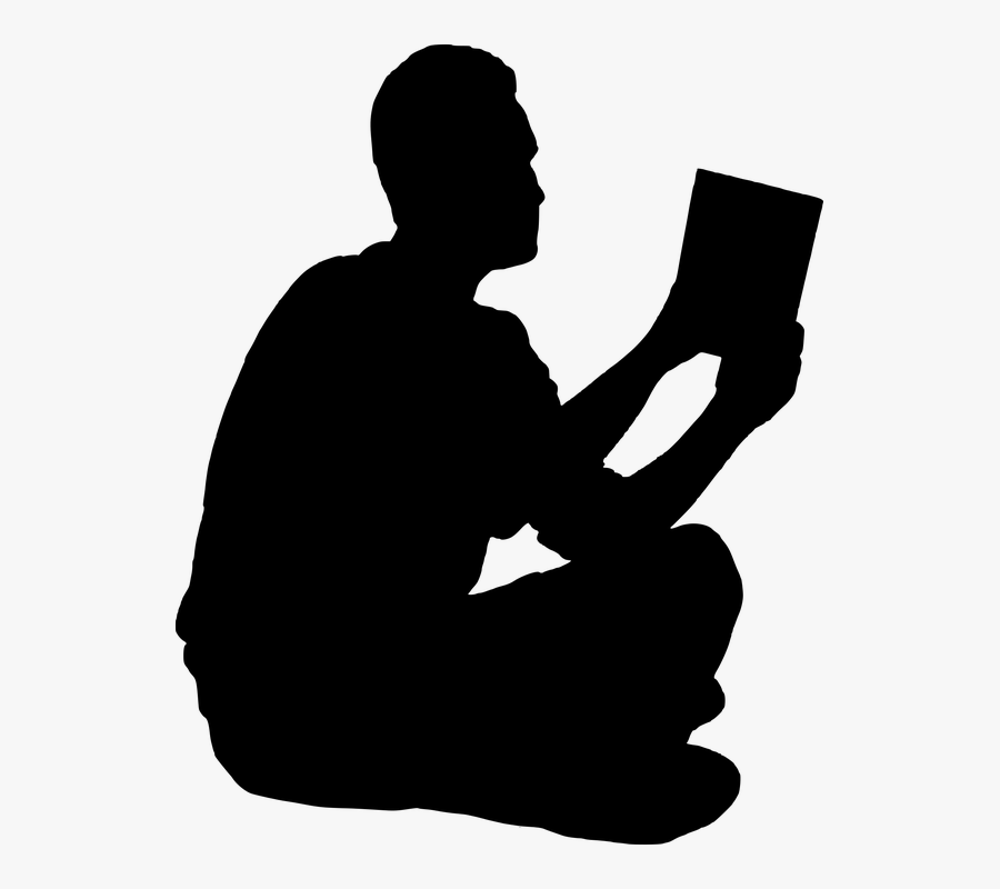 Person Reading Png Silhouette, Transparent Clipart