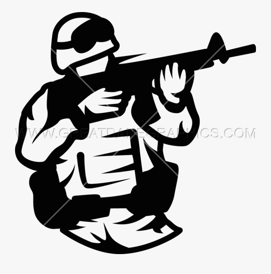 Soldier Black And White Png, Transparent Clipart
