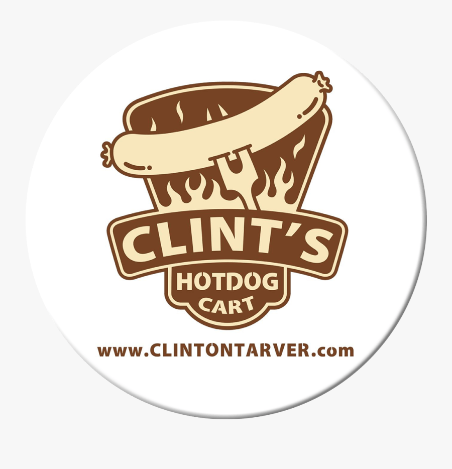Clint"s Hotdog Cart - Label, Transparent Clipart