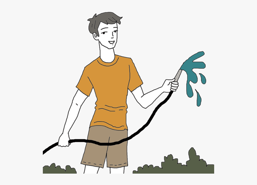 Garden Hose - Person Water Hose, Transparent Clipart