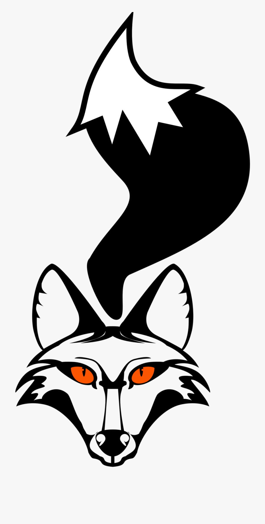 Fox In Black - Fox Head Clipart Black And White, Transparent Clipart