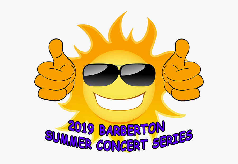 2019 Barberton Summer Concert Series - Sun With Glasses, Transparent Clipart