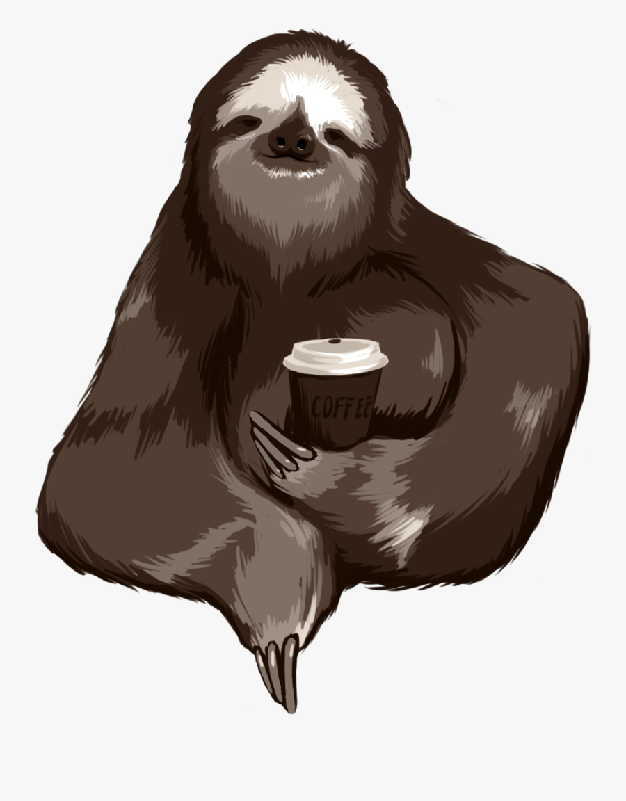 T-shirt Coffee Iphone 5s Sloth Telephone - Sloth Coffee Art, Transparent Clipart