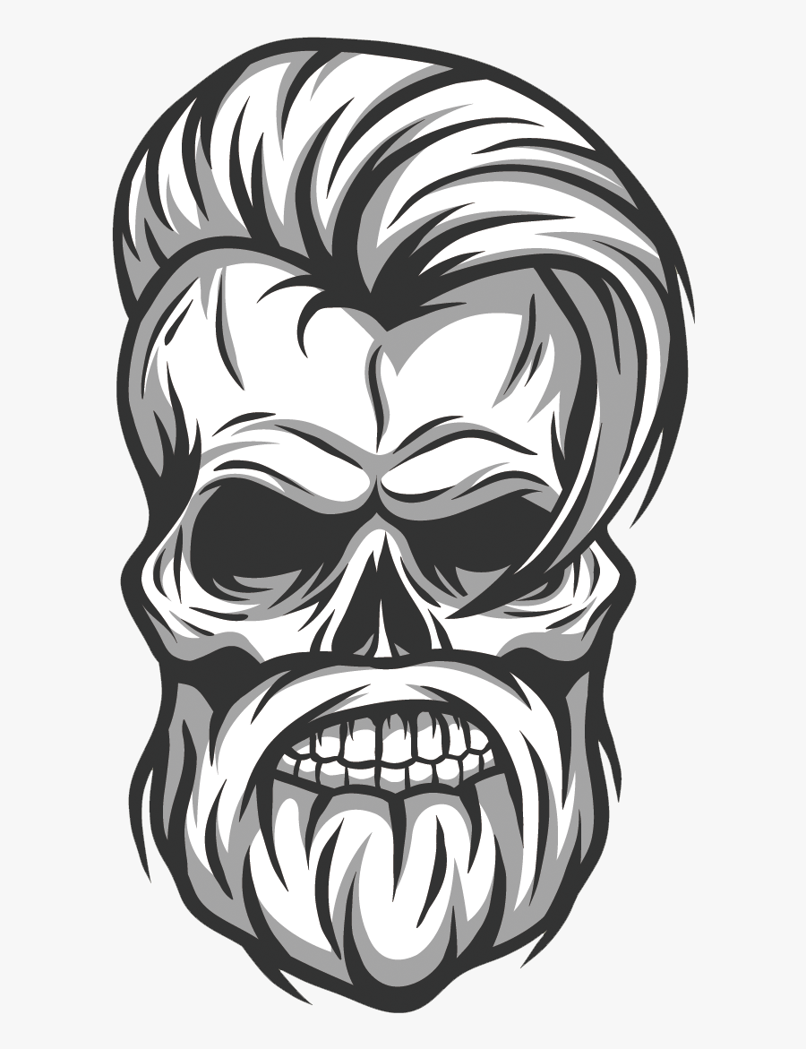 Skull Photography Illustration Hair Vector Hipster - Vector Skull Png, Transparent Clipart