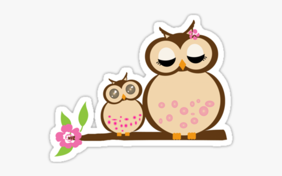 Cartoon Baby Owl - Cartoon Mommy And Baby, Transparent Clipart