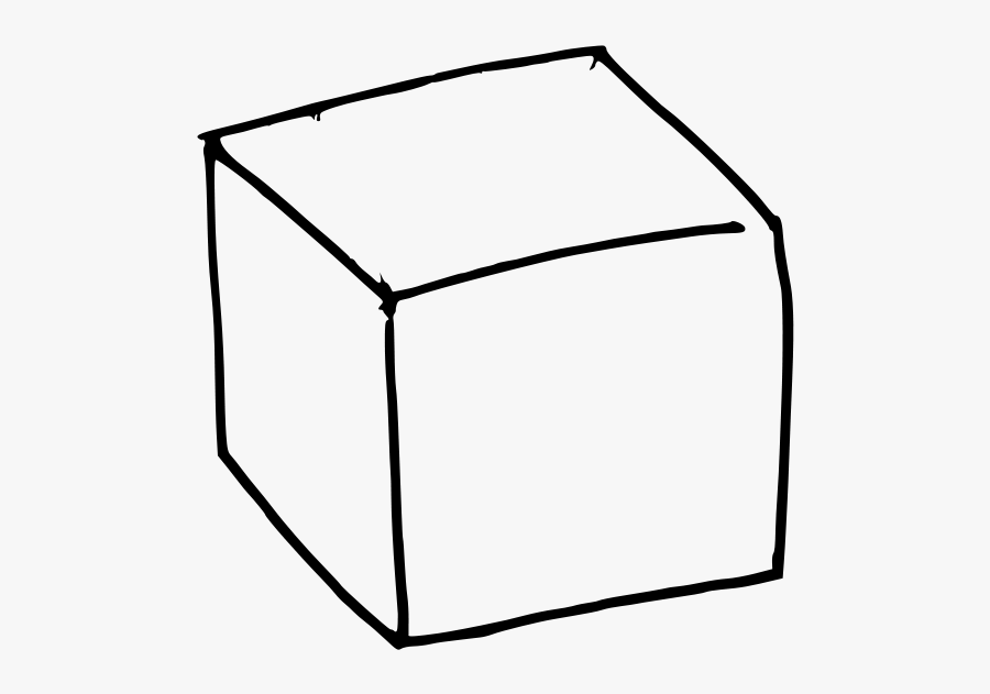 Line Art,square,angle - Black And White Cube, Transparent Clipart