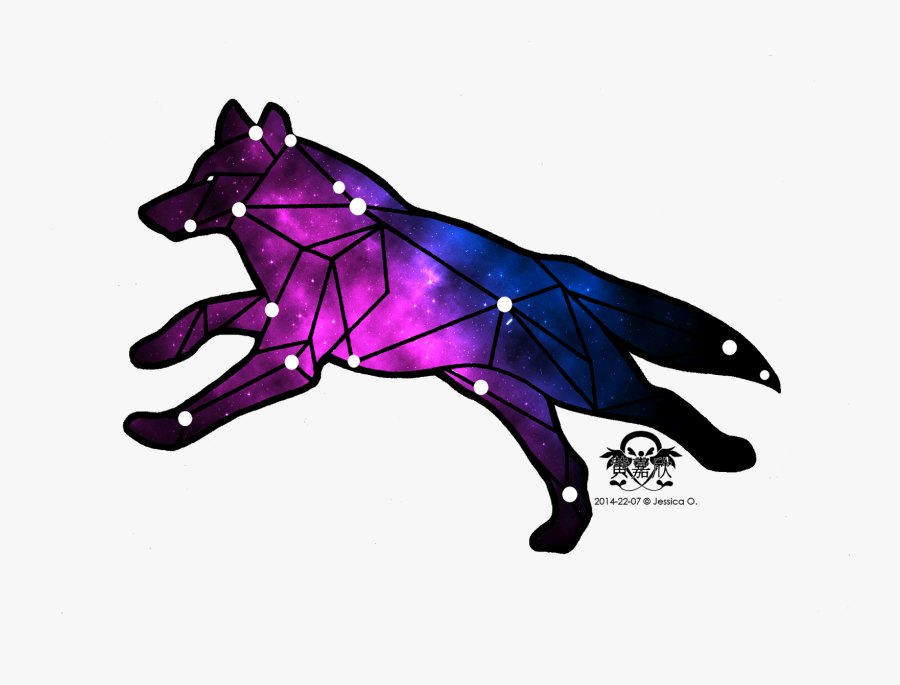 Gray Wolf Tattoo Constellation Lupus Drawing - Fox Constellation Tattoo, Transparent Clipart
