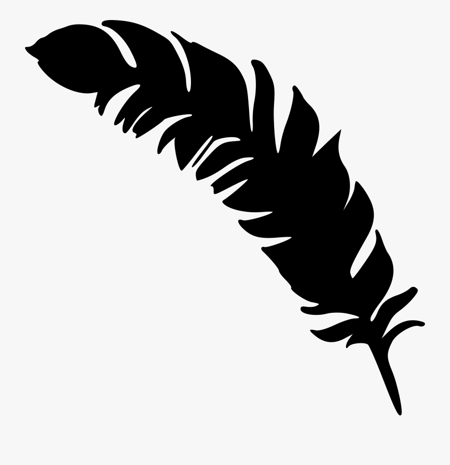 Feather Silhouette Drawing - Feather Clipart Black And White, Transparent Clipart