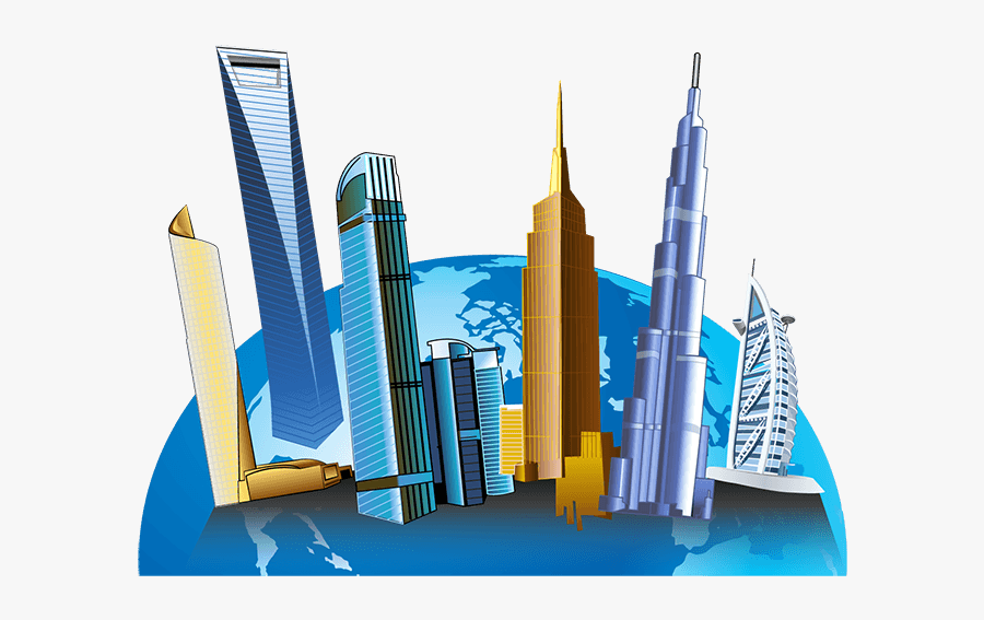 Tall Building Png Transparent Background - World With Building Clipart, Transparent Clipart