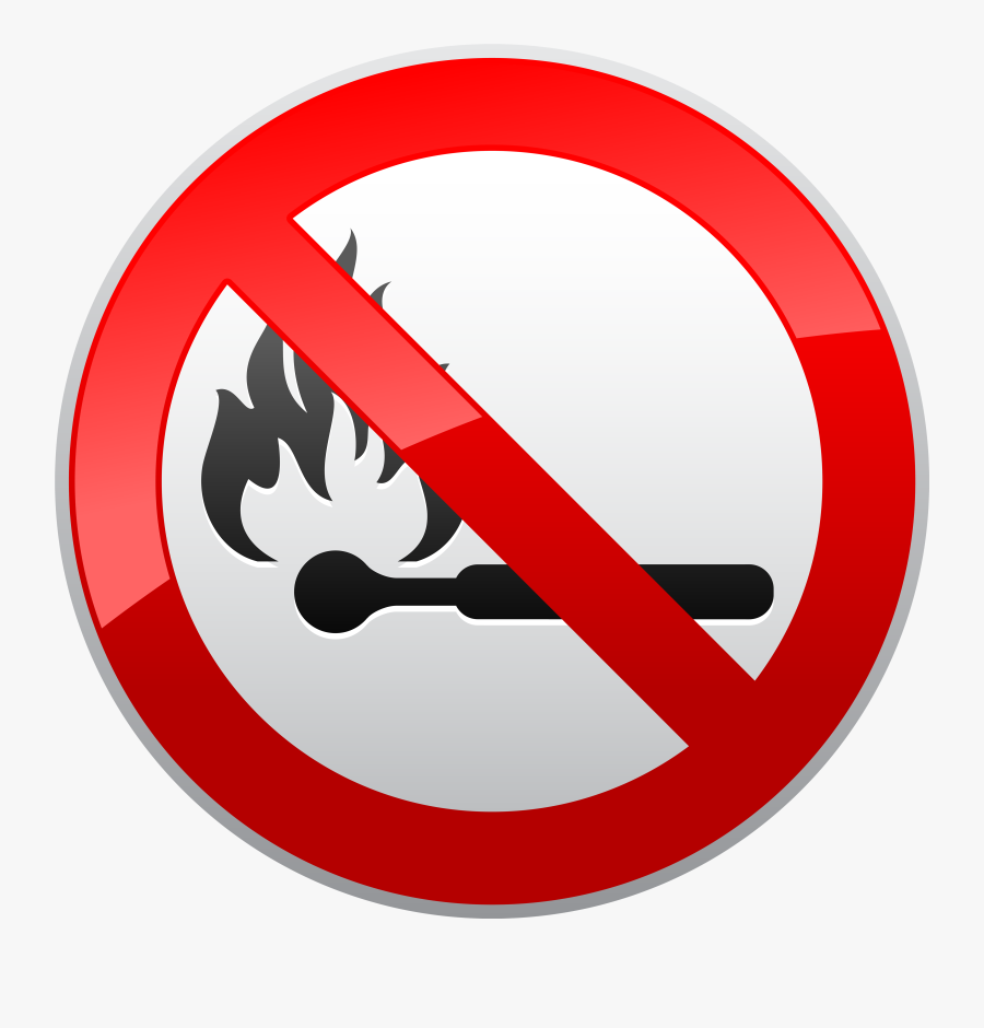 No Naked Flames Prohibition Sign Png Clipart - No Naked Flames Signs, Transparent Clipart