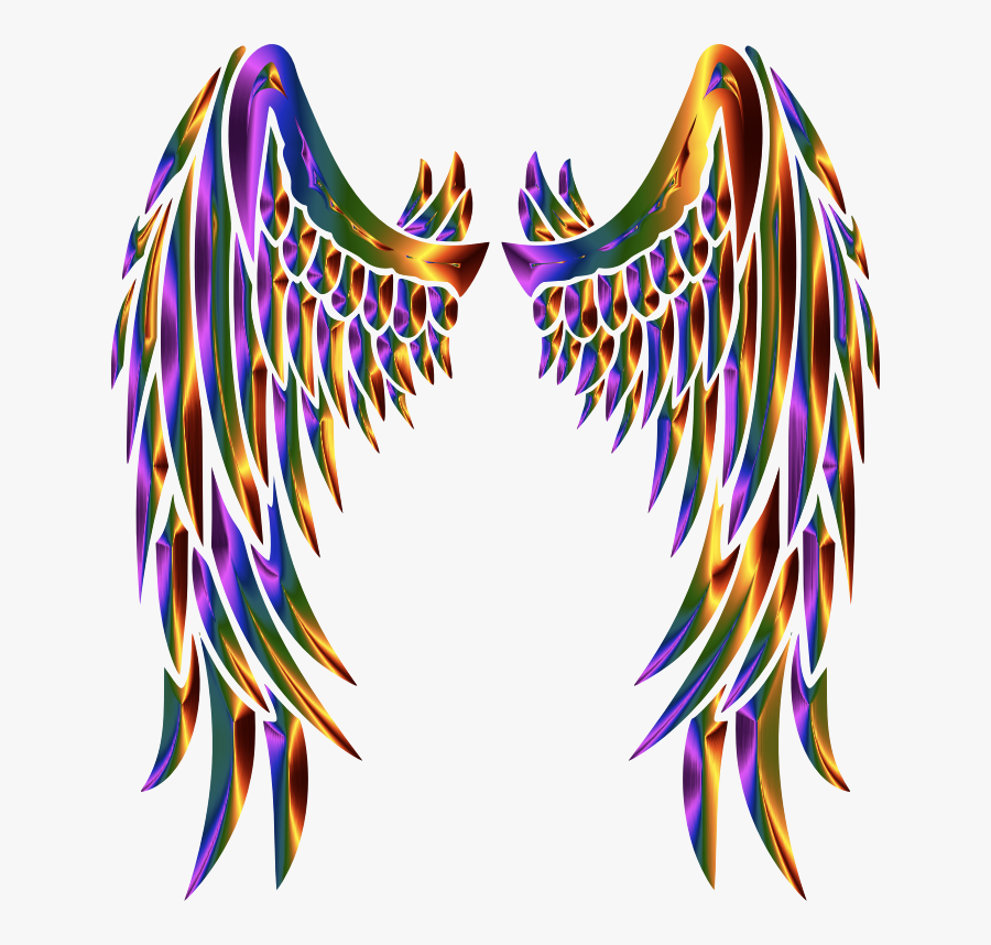 Art,symmetry,feather - Angel Wings Clip Art, Transparent Clipart