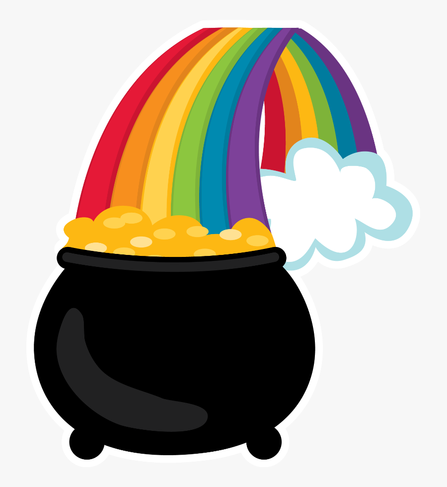 Pot Of Gold * St Patricks Day Clipart, Face Paintings, - Rainbow Pot Of Gold Clipart, Transparent Clipart