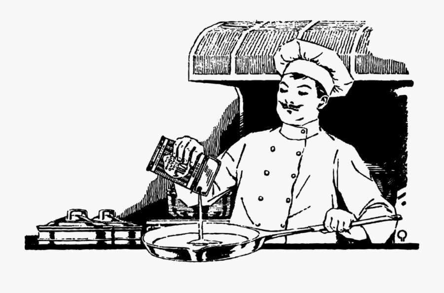 Chef Cooking - Chef Cooking Black And White, Transparent Clipart