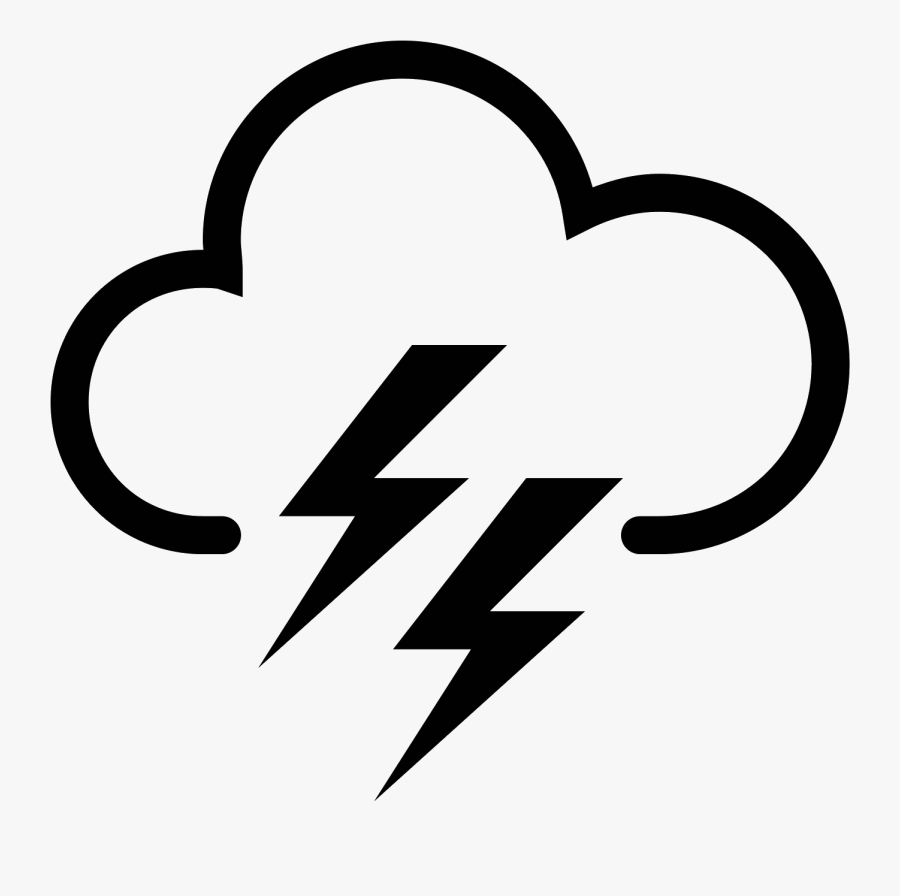 Cloud Lightning Icon - Cloud With Lightning Icon, Transparent Clipart