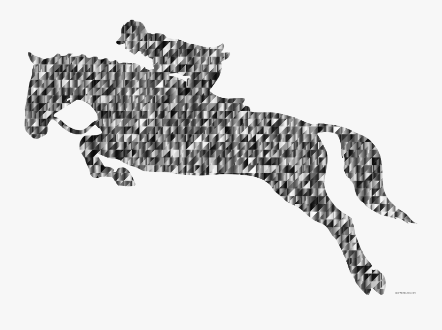 Transparent Horse Clipart Black And White - Jumping Horse Clip Art, Transparent Clipart