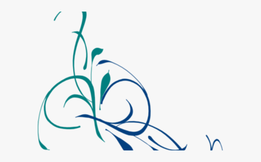 Vector Swirl Clipart Pen - Blue Floral Transparent Background, Transparent Clipart