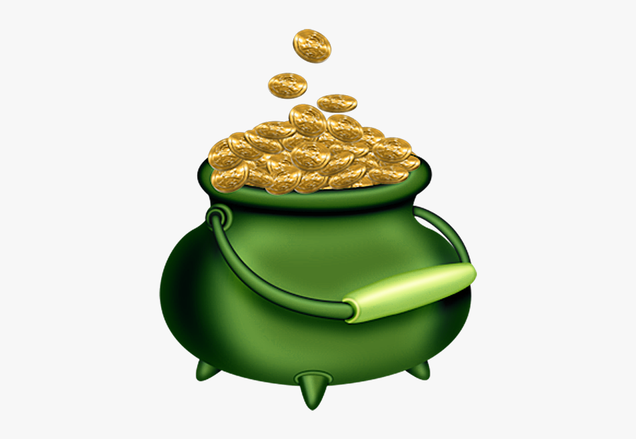 St Patricks Day Green Pot Of Gold Clipart - Saint Patricks Day Gold, Transparent Clipart