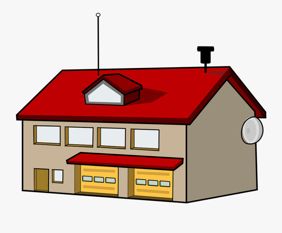 Clip Art Collection Of Free Builded - Fire Department Fire Station Clipart, Transparent Clipart