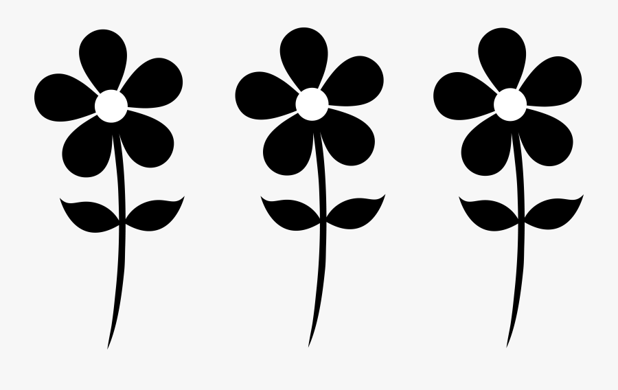 Silhouette Daisies Clip Art, Transparent Clipart