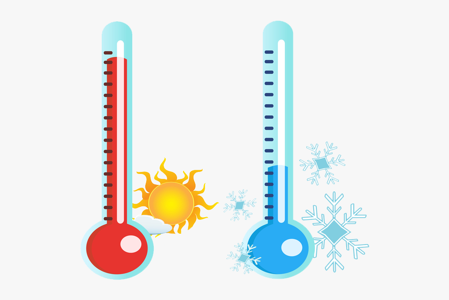 Hot And Cold Thermometer - Cold Temperature, Transparent Clipart