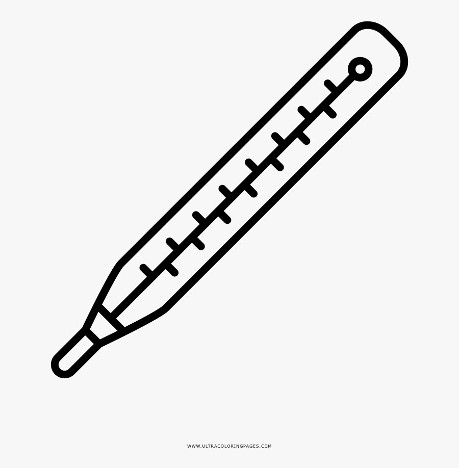 Medical Thermometer Coloring Page - Drawing, Transparent Clipart