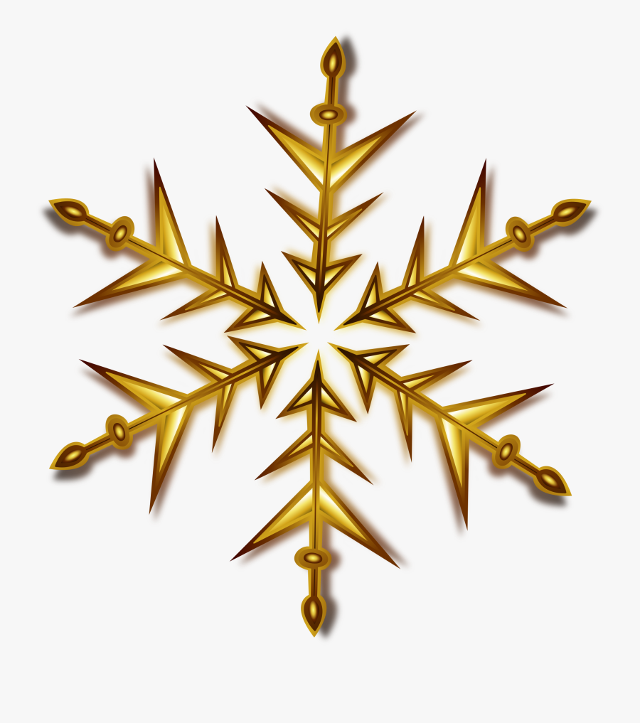 Transparent Snowflakes Clipart - Gold Snowflake Clipart, Transparent Clipart